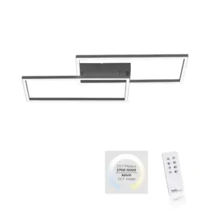 Plafonnier LED noir finition mate avec télécommande. Style moderne, lumière ajustable et installation simple. Éclairez votre espace avec élégance.
