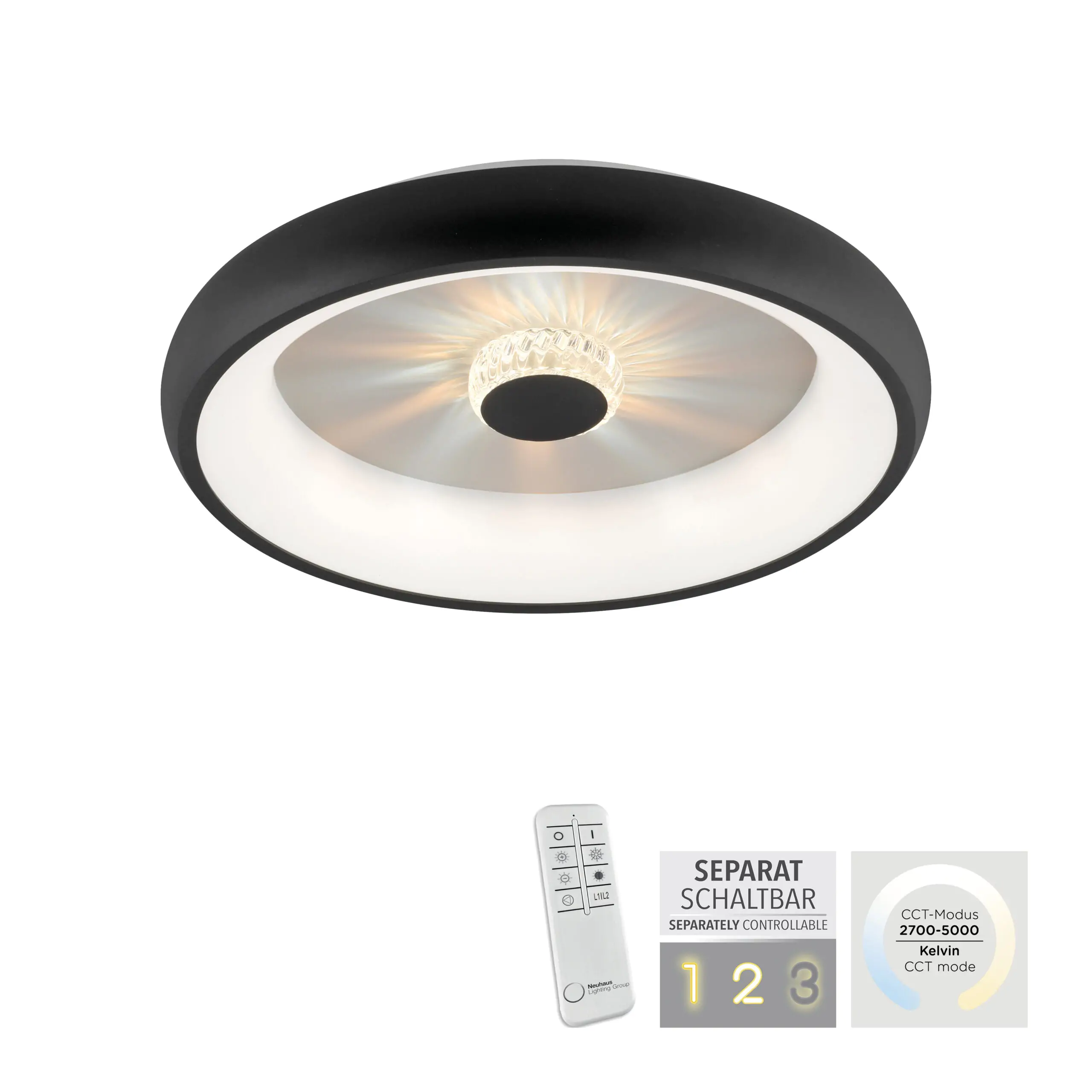 Le plafonnier noir ou applique à LED fusionne un design élégant, une technologie innovante et des jeux de lumière enchanteurs.