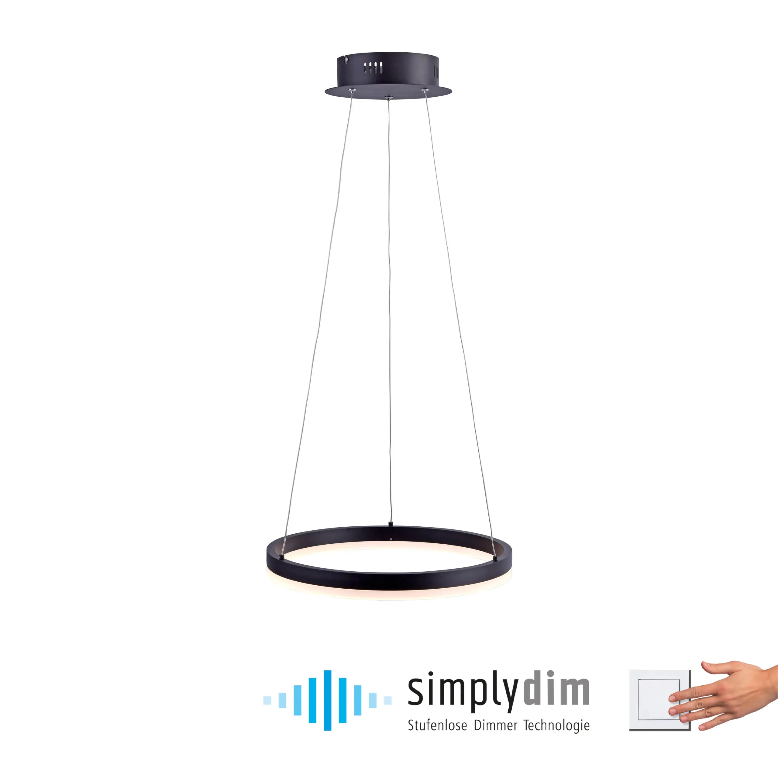 La suspension design LED Titus anthracite se démarque par son design moderne et épuré. Elle est équipée d'un système LED intégrée