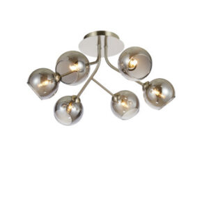 Ce lustre de plafond en métal couleur nickel satiné est une pièce de design élégante et moderne, parfaite pour ajouter une touche contemporaine à tout intérieur. Son design unique est caractérisé par trois branches principales qui se déploient avec élégance à partir de la base centrale du plafonnier, chacune se séparant en deux pour créer une silhouette harmonieuse et équilibrée. La finition en nickel satiné apporte une allure épurée et raffinée, ajoutant une note de modernité à la pièce.