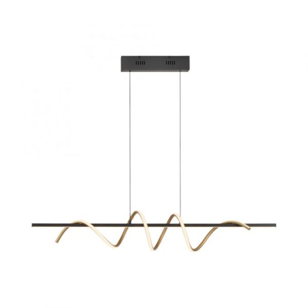La suspension LED design noir et laiton séduit par son allure moderne et raffinée. Son corps torsadé, à la fois sobre et original, combine l’élégance du laiton et la profondeur du noir pour un rendu chic et intemporel. Cette association de matières en fait un luminaire aussi décoratif que fonctionnel, idéal pour sublimer une table à manger, un salon ou même un bureau. Un éclairage modulable et chaleureux Équipée d’une platine LED intégrée, cette suspension diffuse une lumière blanc chaud de 3000 K, parfaite pour créer une ambiance cosy et accueillante. Grâce à son variateur 3 niveaux, vous adaptez facilement l’intensité selon vos envies : lumière vive pour vos repas ou activités, éclat adouci pour un moment de détente. La technologie Switchmo intégrée permet cette variation directement via un interrupteur classique, sans installation supplémentaire.