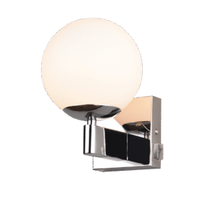 L’applique murale chrome design salle de bain KULA impose une touche contemporaine à votre intérieur. Avec ses dimensions compactes d’environ 14 cm de diamètre et 20 cm de hauteur, elle convient parfaitement aux petits espaces. Sa finition chromée brillante et son globe en verre blanc offrent un contraste élégant et lumineux. Grâce à son indice de protection IP44, cette applique s’installe aisément dans une salle de bain, une entrée ou un couloir, où elle allume l’ambiance avec raffinement.