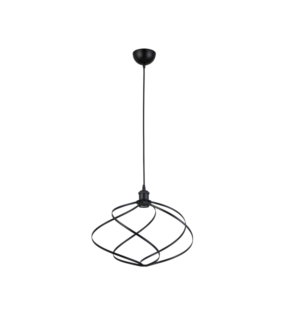 Affirmez votre style avec cette suspension aérienne en métal noir Ø50 cm. Design graphique, structure ajourée et finition élégante pour un éclairage décoratif contemporain.