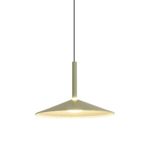 Suspension LED verte avec système monte et baisse. Lumière blanc chaud 3000K, design contemporain et hauteur réglable.