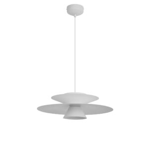 Suspension LED blanche 12 W Estrella. Style moderne, lumière blanc chaud et diffusion homogène pour salon, salle à manger ou cuisine.