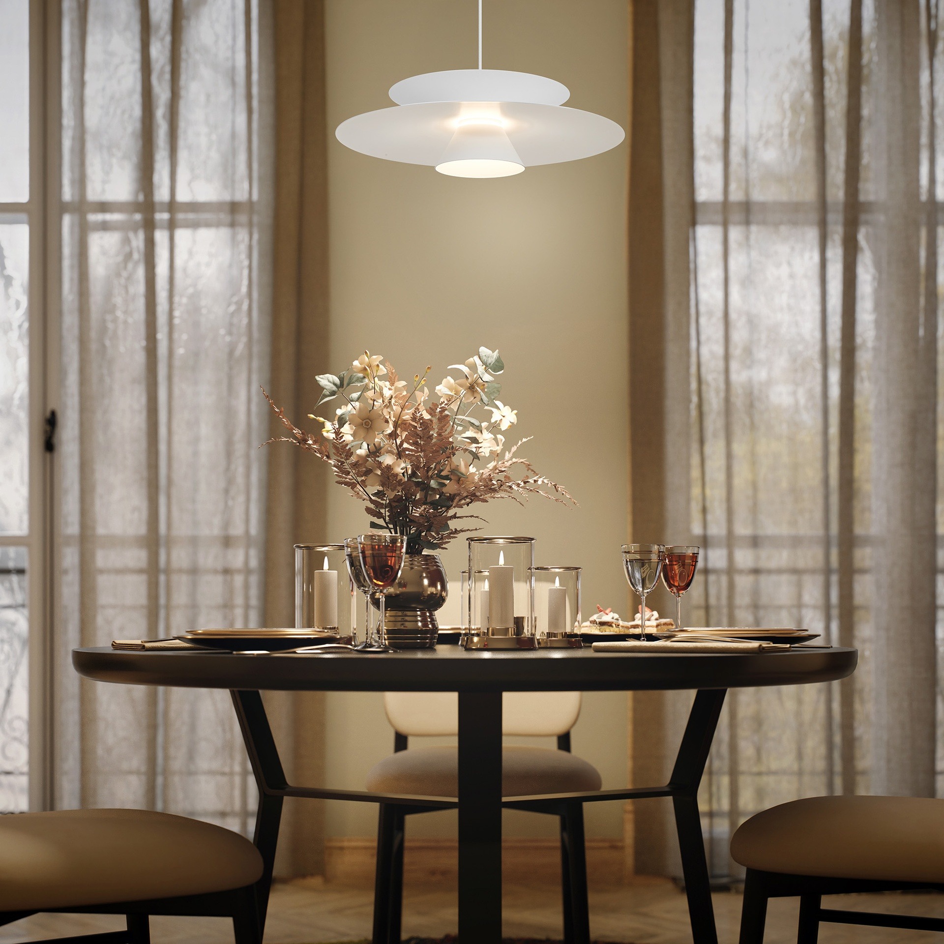 luminaire design diffusant une lumière chaude et cosy