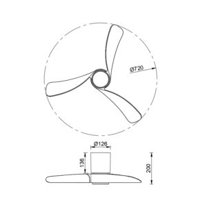ventilateur de plafond LED silencieux installé dans un salon