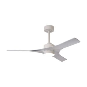 Ventilateur de plafond grand format Thai blanc mat avec éclairage LED variable