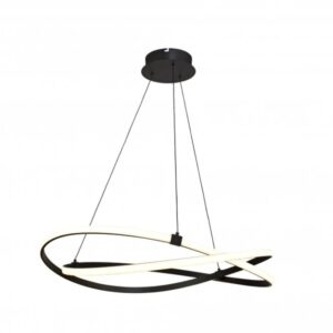 Suspension LED design Infinity en forme de boucle ondulée marron oxydé