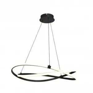 Suspension LED design Infinity en forme de boucle ondulée marron oxydé