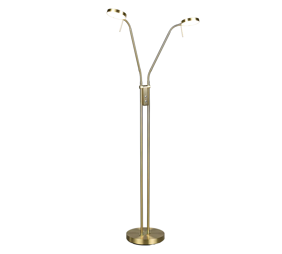 Lampadaire liseuse led moderne double eclairage avec bras orientables.